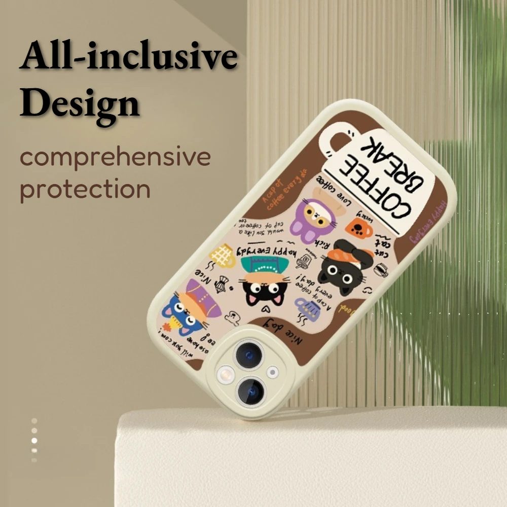 Чехол для телефона с милым кофейным котом для Huawei Honor Magic 7 Pro 6 5 4, противоударный защитный чехол с забавными мультяшными животными