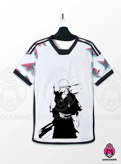 جديد بانداي التعاون كرة القدم جيرسي خاص أنيمي بليتش الرجال والنساء نفس الرياضة عادية قصيرة الأكمام تي شيرت