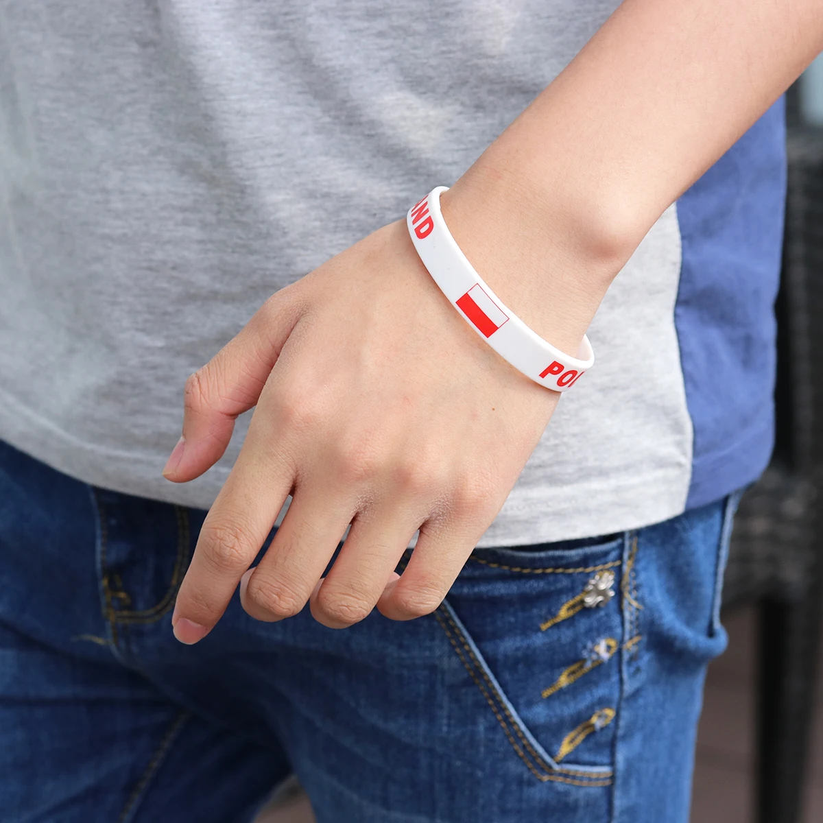 

6 Pcs International Matches Country Silicone Wristband Sports Jewelry Poland