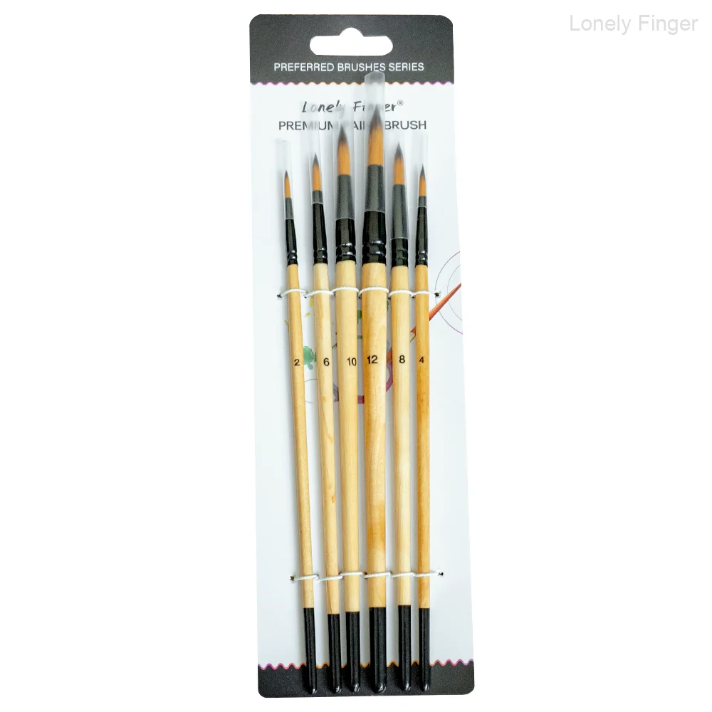 6 Pieces Pointed Paint Brush Set for Beginners - Premium Synthetic Nylon Bristles, Precision Tips for Fine Lines, Suitable for W