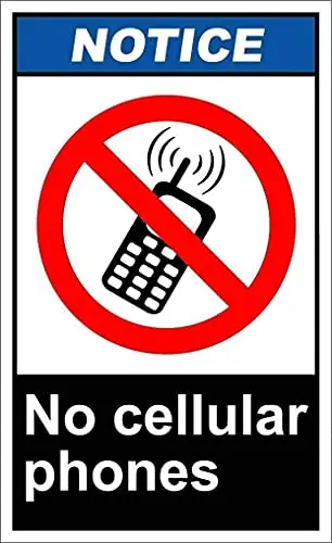 No Cellular Phones Notice Wall Poster Tin Sign Vintage BBQ Restaurant Dinner Room Cafe Shop Decor