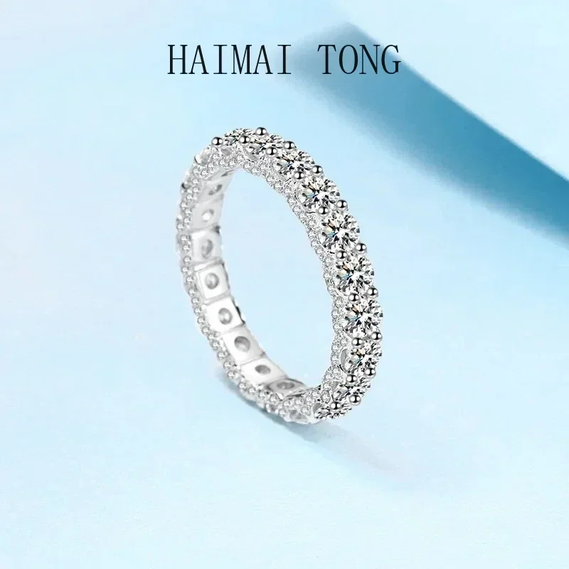 

Female Rings Platinum PT950 Moissanite VVS1 DColor 2.1Carat Full Circle Quality Wedding Ring for Women with Certificate Referent