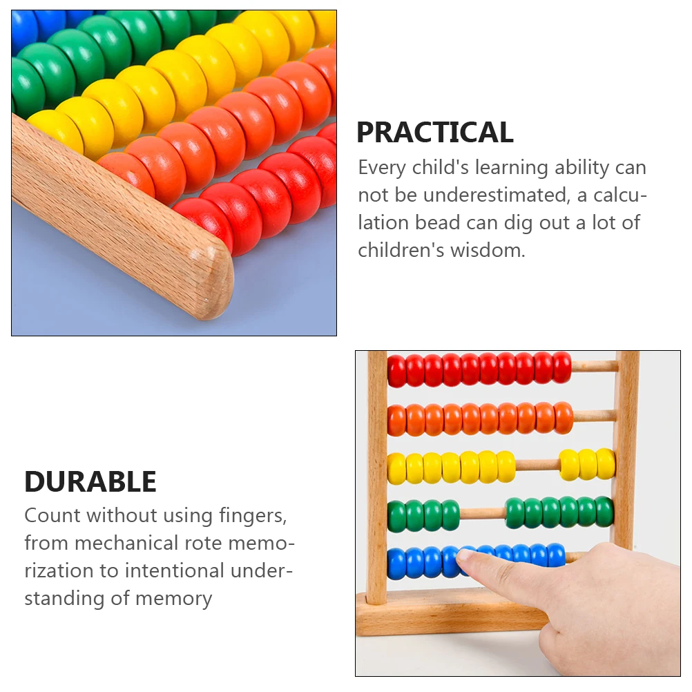

1pc Wooden Aids Levels Toddler Arithmetic Abacus Wooden Abacus Arithmetic Toy Kids Educational Counting Tools