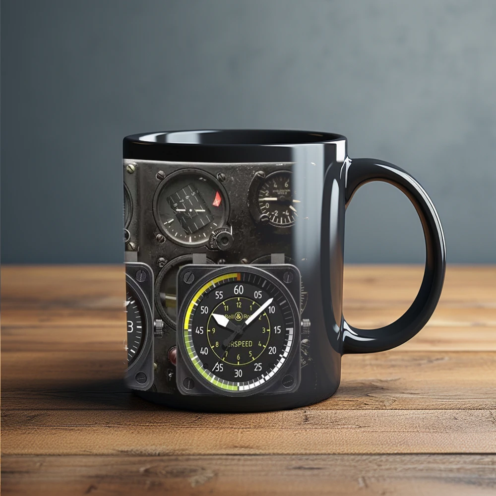 

Spaceship combat aircraft instrument panel Coffee Mug black ceramic mug Dad birthday gift father home tea cup