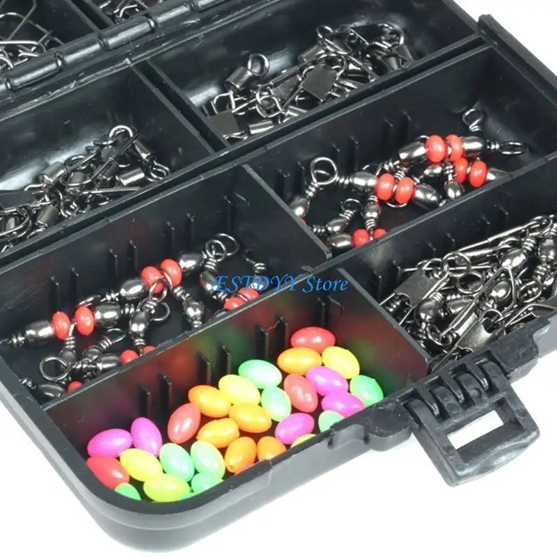 

G6DE 140Pcs Fishing Line Connector Tackle Swivels Slides Bearing Swivels Fishing Swivels for Trout Fishing