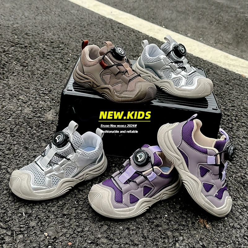 

tenis Knob Buckle Boys Running Casual Shoes Spring Autumn Girls Sneakers Soft Sole Girls' shoes Anti Slip Kids Shoes zapatillas