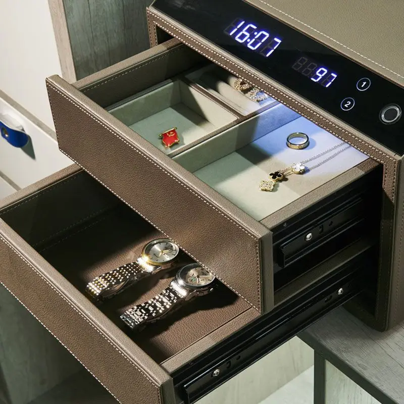Household Small Drawer Safe Double Layer Office Intelligent All Steel