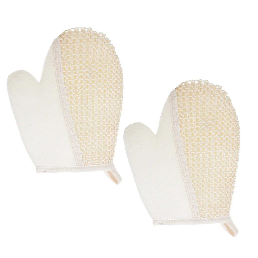

2 Pcs Gloves Dish Body Loofah Bath for Shower Exfoliating Wash 's Rubbing Travel