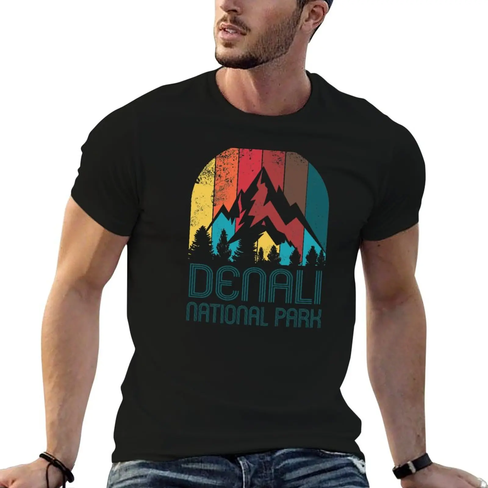 

t man fit shirts white T-Shirt for pack Shirt shirts or slim Gift man T Souvenir for National Denali t Park