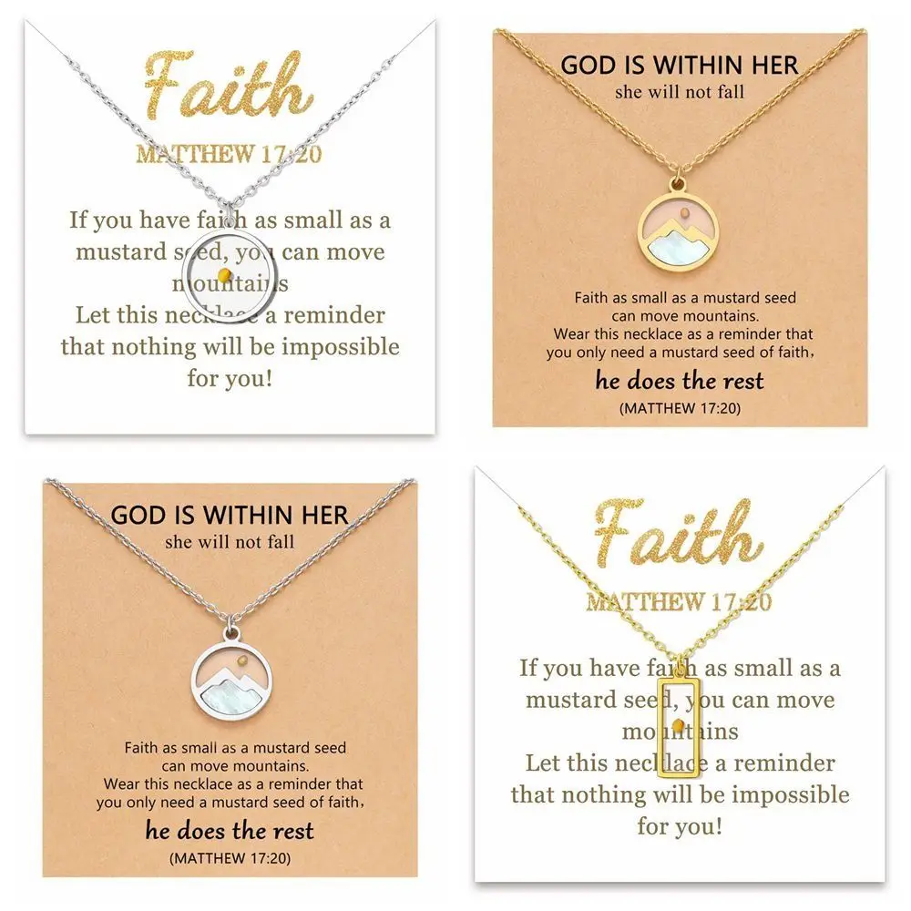 New Christian Gift Mustard Seed Silver Color Gold Color Pendant Stainless Steel the Seed of Faith Chain