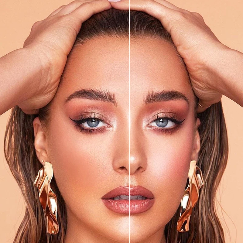 الجبن أحمر الخدود المخفي الطبيعي سطع البطاطس المهروسة تمييز دائم مقاوم للماء بيرليسسينت عينيه لوحة مستحضرات التجميل #3