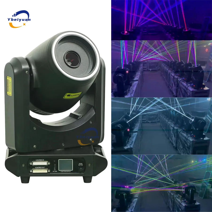 Nuova vendita calda 10W 12W Testa mobile Lazer Modello di scansione della luce Animazione Proiettore Lazer con apertura per DJ Disco Stage Bar