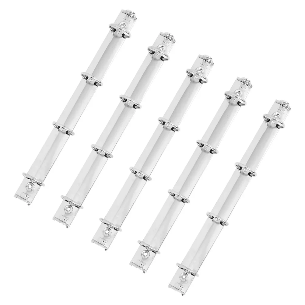 

Набор из 5 металлических папок-скоросшивателей формата А4 на 4 отверстия, прочные органайзеры для документов, для школы и офиса, серебристые, для спортивных карточек