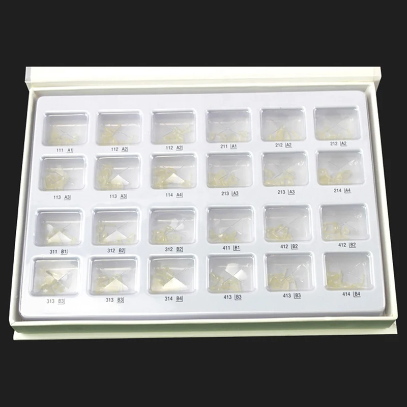 24pcs/48pcs Dental Kids Anterior Crowns Pediatric Prefabricated Deciduous Transparent Resin Strip Crown Form-Pedo Orthodontic Cr