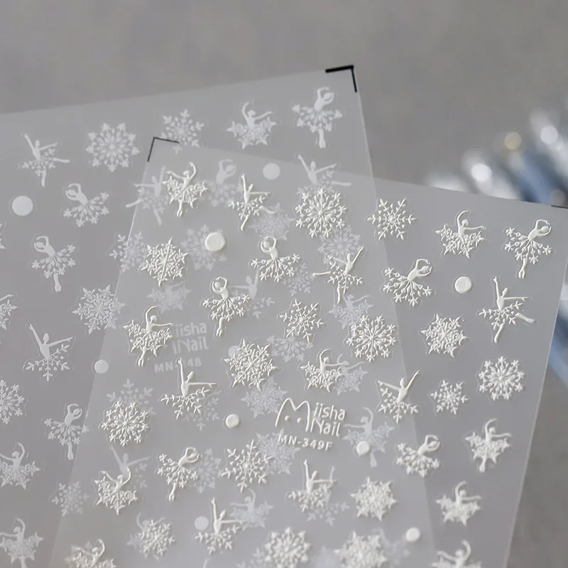 Upgraded 5D Thin Tough Snowflake Nail Stickers Self Adhesive 3D Effect Premium Vinyl Glossy for Women Party Decor