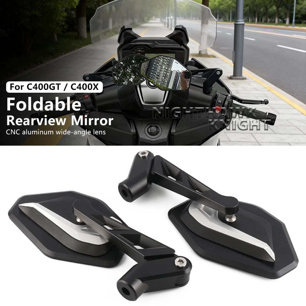 For BMW C400GT C400X c400 gt c400 x 2018-UP Motorcycle Foldable Rearview Mirror CNC Aluminum Wide Angle Adjustable Side Mirror