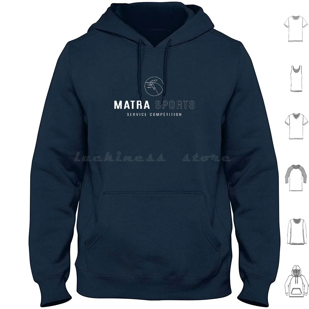 

Matra Sports Service Competition Logo 1973-White Hoodie cotton Long Sleeve Matra Sports Cars Henri Pescarolo Fran  Ois Cevert