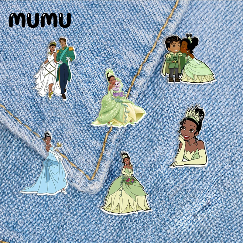 2024 New The Princess and the Frog Lapel Pin Tiana Acrylic Brooches Handmade Epoxy Jewelry Shirt Bag Badge