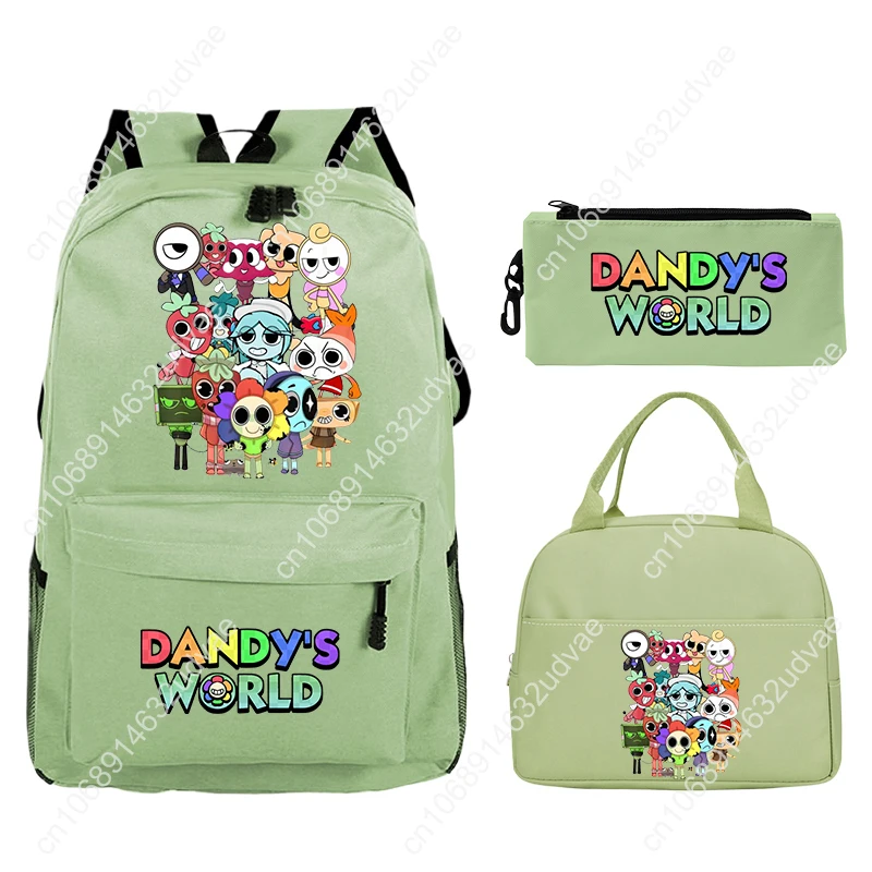 Dandy's World Print Backpack With Lunch Bag Pencil Case Cartoon School Bags for Boys Girls School Bags Set Best Gifts 3Pcs Set