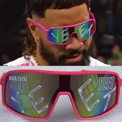 WWE Jey Uso Yeet 선글라스, 스포츠 쉐이드 안경, 혈흔 USOS 희귀 레드 선글라스