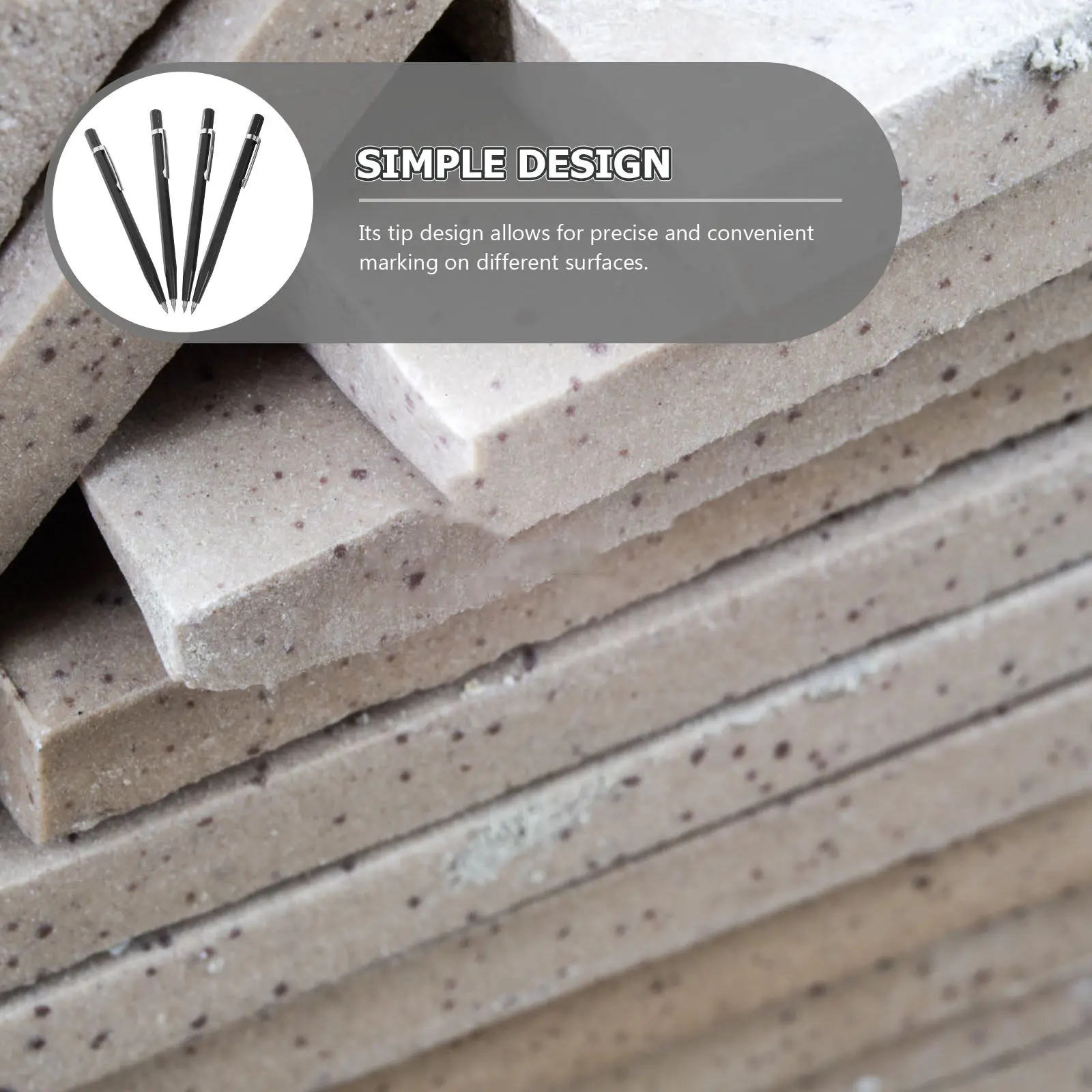 

4Pcs Heavy Duty Ceramic Glass Marking Pen Metal Body Precision Scribe Engraving Pen for Tiles Boards Metal Sheets Etching