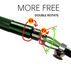 2.5mm pvc coated steel cord speed jump rope metal handle with ball bearing and 360 rotate gear skipping double under