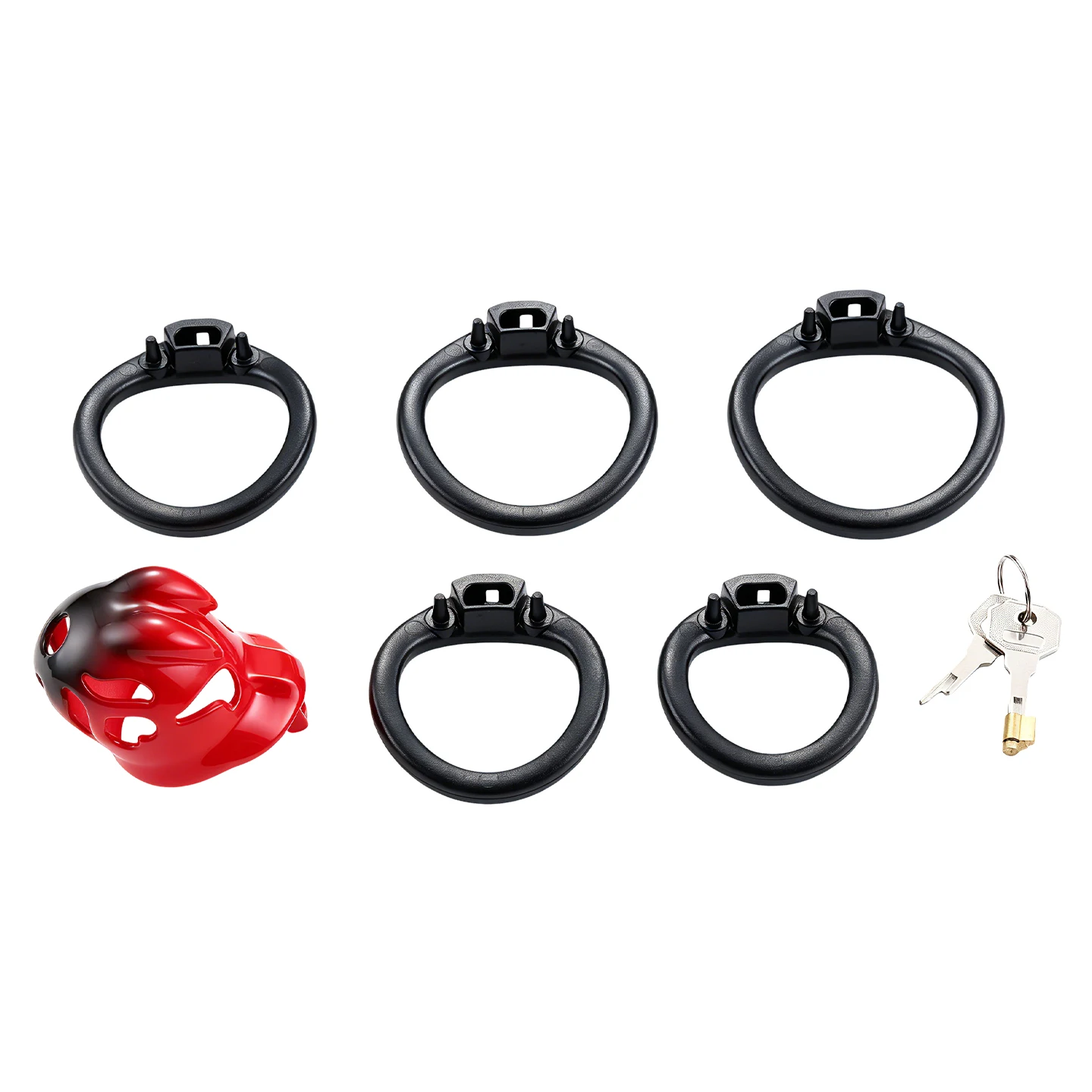 5Ring Male Chastity ABS Cage Cock Penis Ring Chastity Belt BDSM Erotic Urethral Lock Sex Toy，18+ view 3