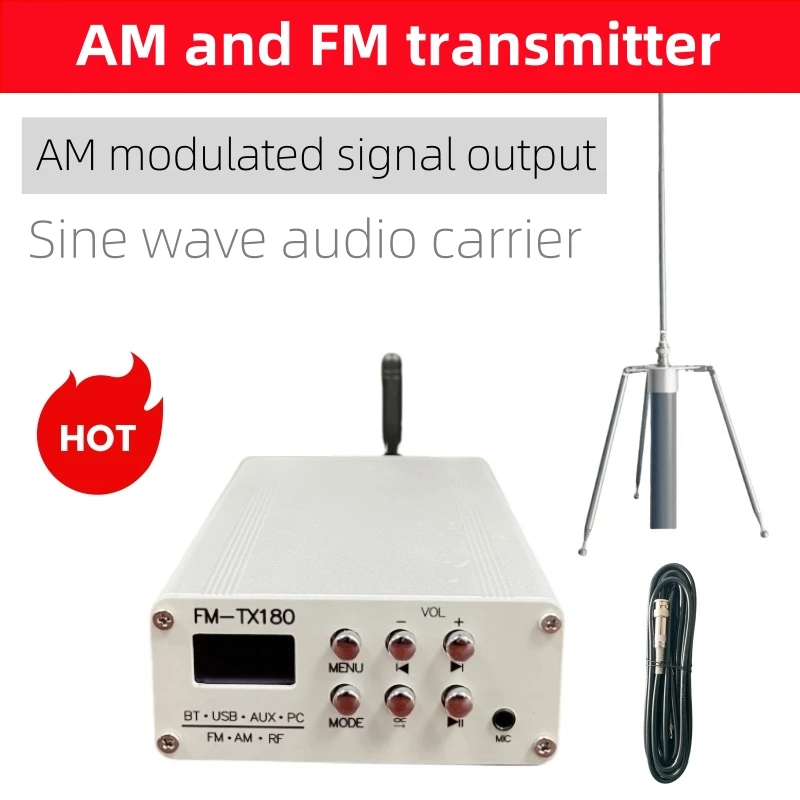 FM frequency modulation transmitter, AM signal modulator, stereo FM transmitter, Bluetooth USB audio transmission