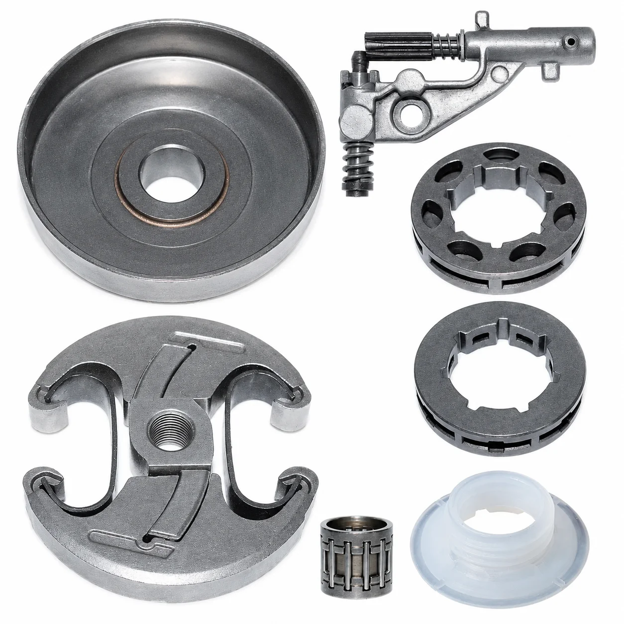 For Husqvarna 340 345 455E 460 455 Clutch Drum Sprocket Rim Worm Gear Oil Pump Kit Chainsaw Parts 503873072 544180104 5503873072