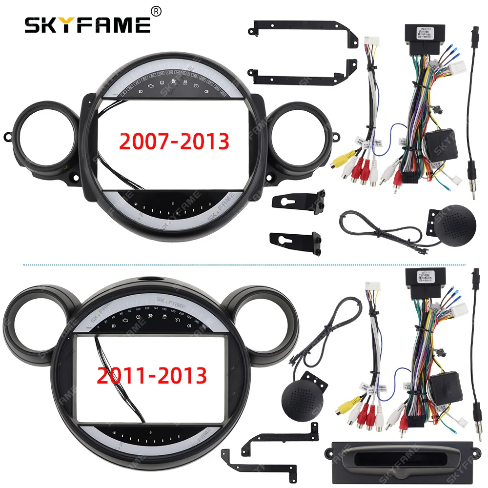 SKYFAME Car Frame Fascia Adapter Canbus Box Decoder Android Radio Dash Fitting Panel Kit For BMW Mini Couper R56 R60 R51