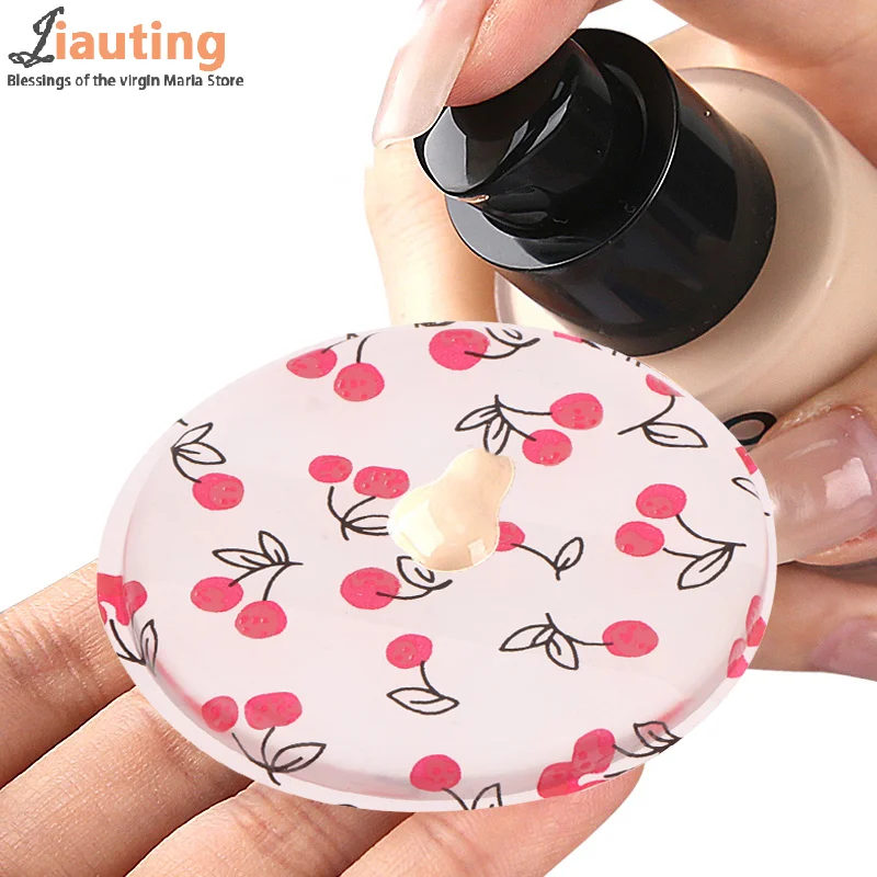 1/2 pçs cereja impressão silicone gel pó puff esponja rosto esconder cosméticos puff acessórios para fundação creme sem pó