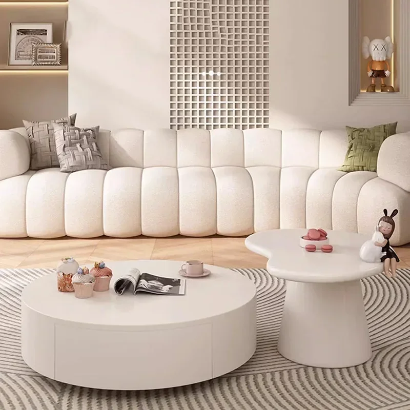 

Modern Design Side Table Bedroom Nordic Luxury Small Round Coffee Tables Computer Writing Mesa Centro Salon Balcony Furniture