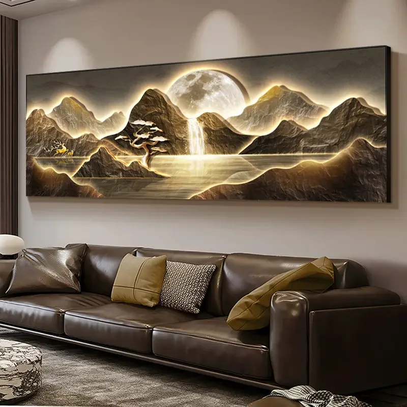 #Decorative Painting Wall Decor Room Decoration Poster Home Decor Art Luxury Landscape Large Sofa Background Wall Stereoscopic