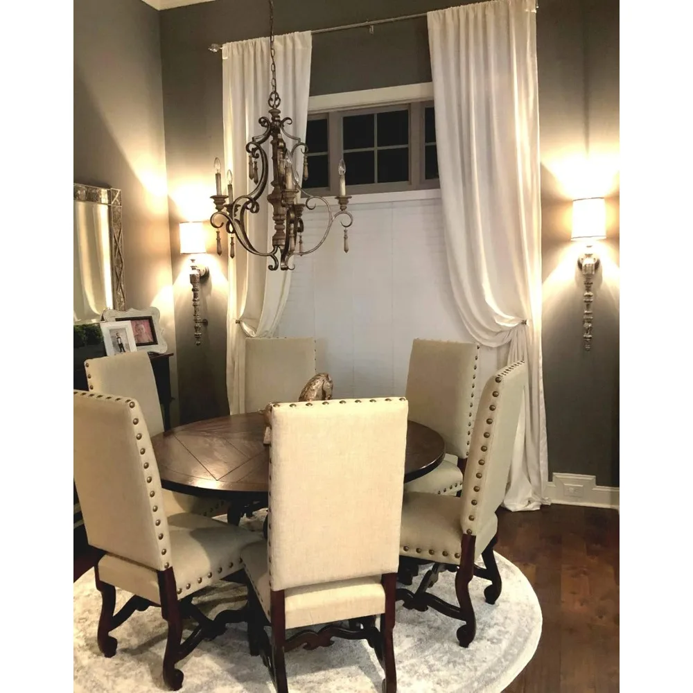 

Extra Long Natural Linen Curtain (1 Panel) Custom Made Drape 9 10 11 12 13 16 17 18 20 24 feet Long 9 ft Wide 2 Story Long Grey