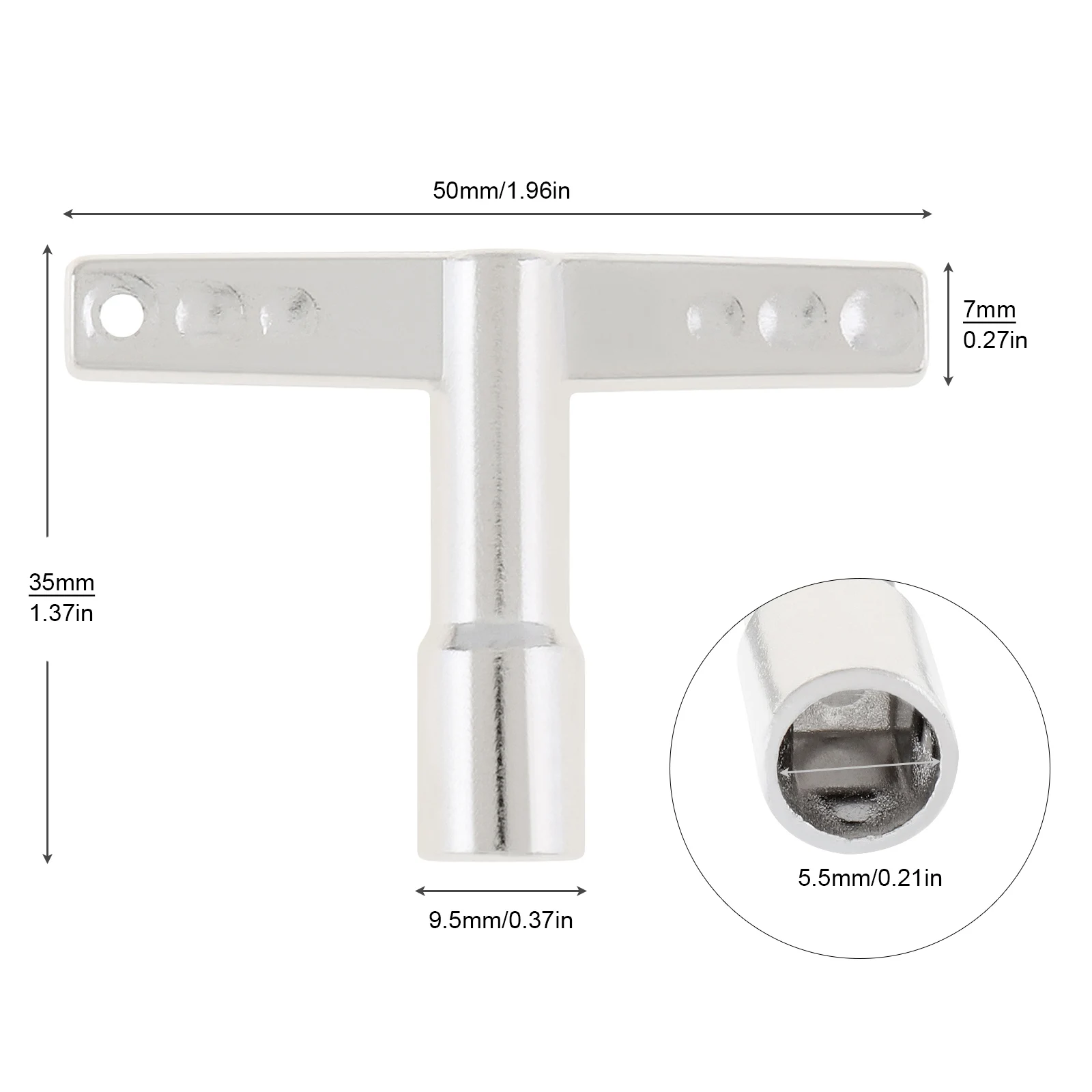 T Shaped Quick Remove Jazz Snare Drum Tuning Wrench Key With Extended Anti-slip Handle