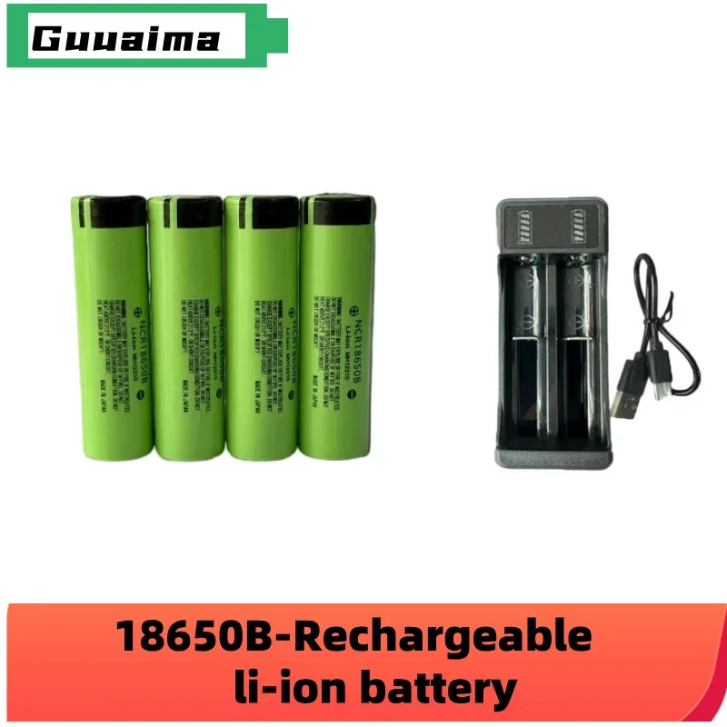 Original NCR18650B batteries Rechargeable lithium battery 18650 Battery 3.7V 3400mAh 34B pour lamp de poche chargeur USB