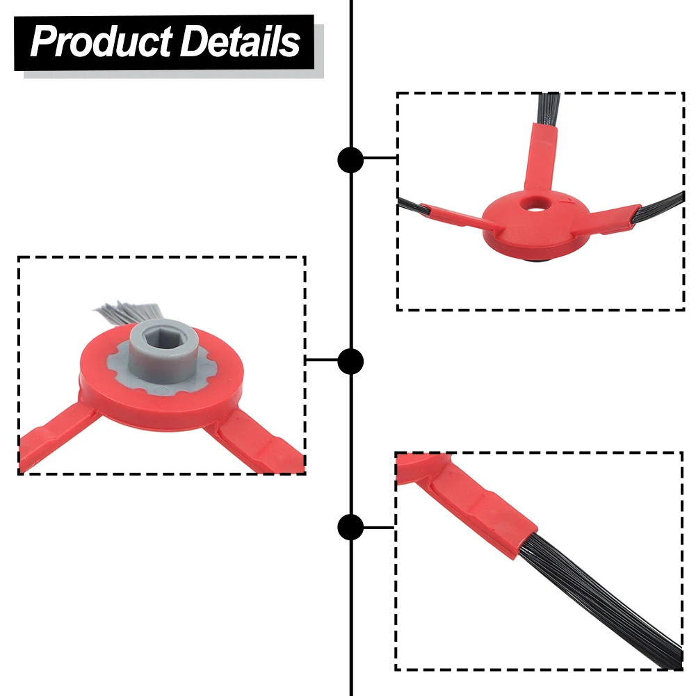 4 Replacement Side Brushes Designed Specifically for Haier HSR Robotic Vacuum Cleaner for Consistent Performance