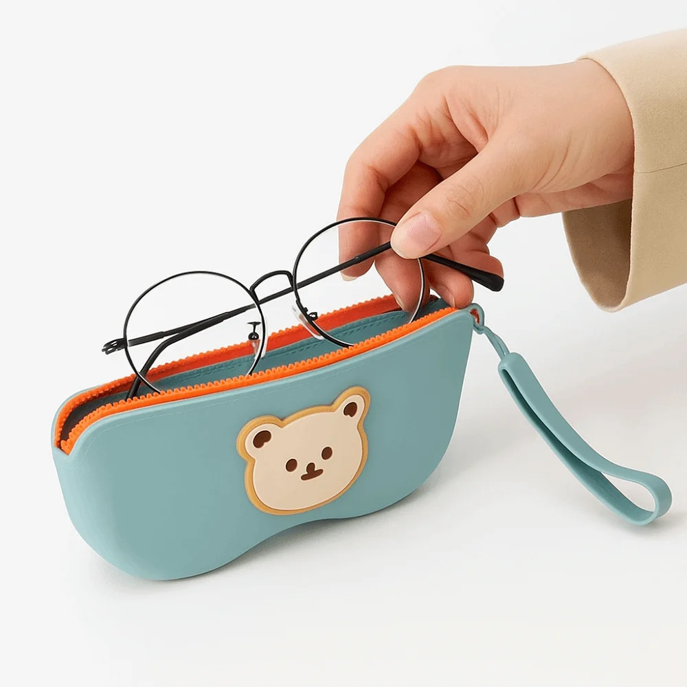 

Cartoon Silicone Glasses Bag Waterproof Multifunctional Silicone Eyeglasses Case Dustproof Coin Purse Small Items Bag Outdoor
