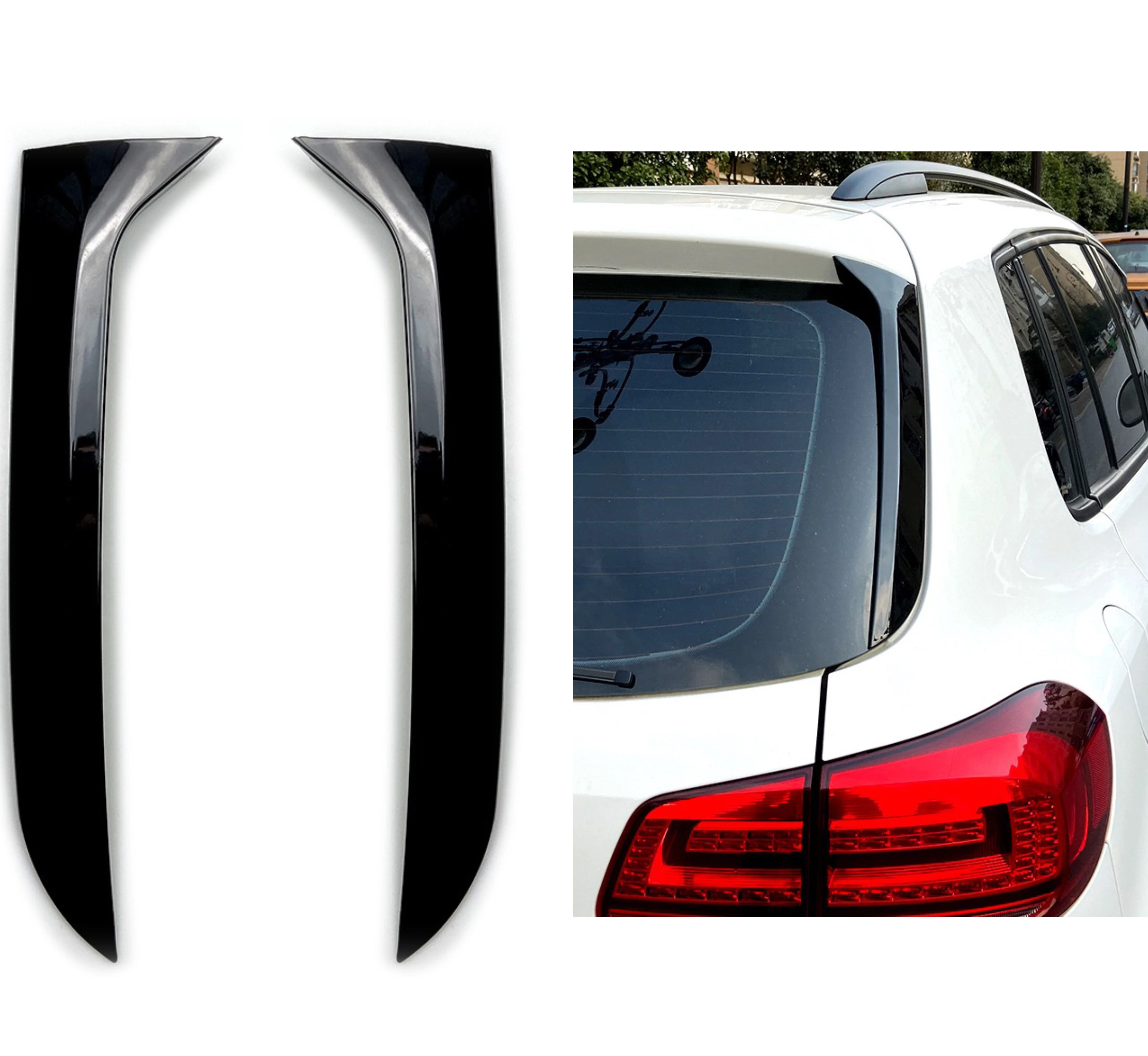 

for VW Tiguan MK1 2Pcs Car Window Side Spoiler Air Splitter Lip Trims Sticker 2007 2008 2009 2010 2011 2012 2013 2014 2015 2016