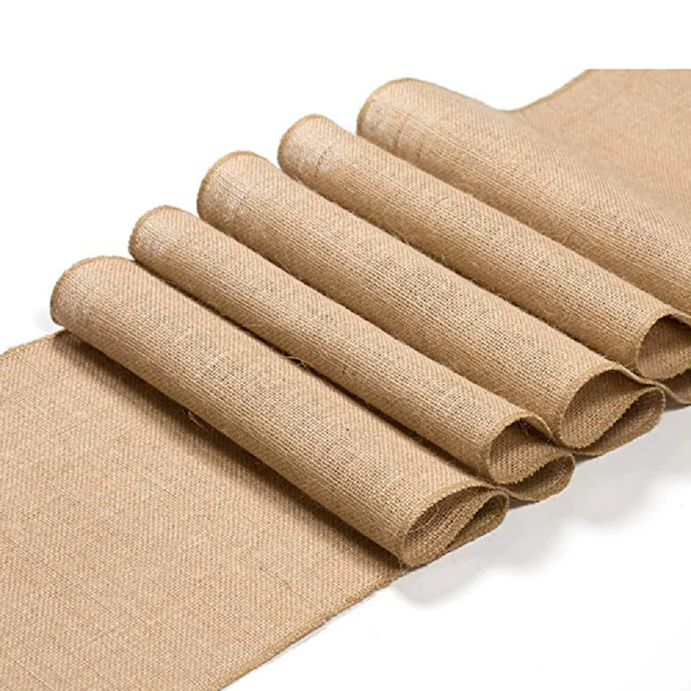 30X180cm Burlap Table Runners Natural Jute Farmhouse Table Runners For Wedding Festival Party Event Home Decorations