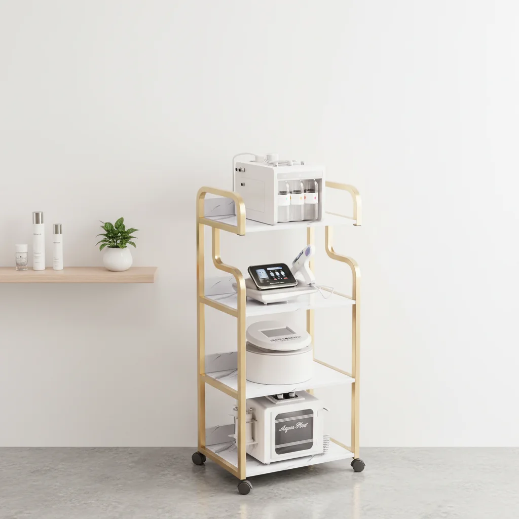 

Современная тележка для салона красоты на 4 колесах, портативный инструмент для коммерческого использования, для гостиных и салонов красоты