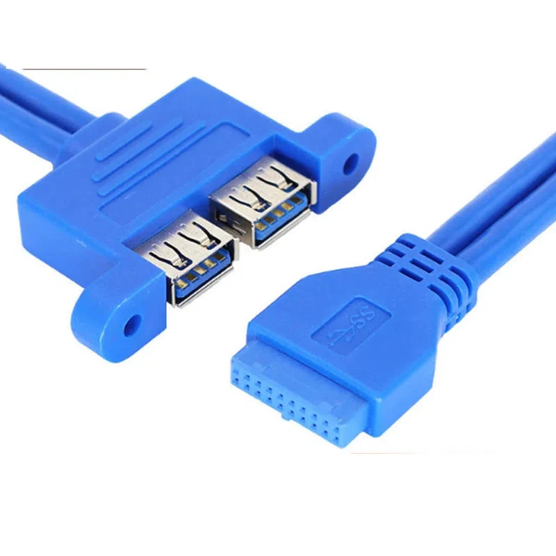 USB 3.0 Front Panel Cable Baffle Motherboard 19pin to 2port Adapter Desktop case front usb3.0 cable 0.3m 0.5m 0.8M