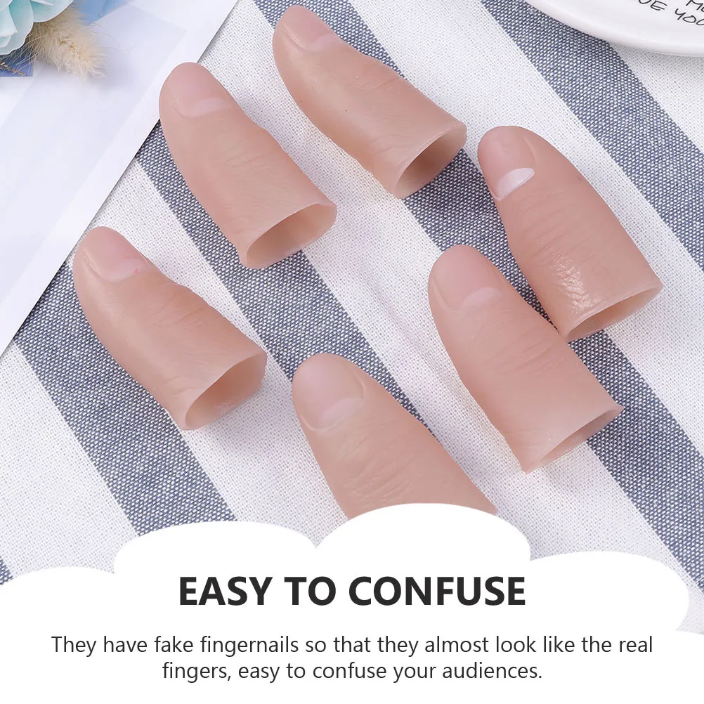 

20Pcs Fake Fingers Thumb Sleeves Realistic with Nail Durable Simulation Covers Stage Show Prank Props Trick Fingers
