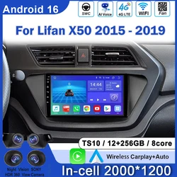 Android For Lifan X50 X 50 2014 -2019 Carplay Mirror Link Touch Screen Car Radio Multimedia Player Android Auto 8 Core 2 Din DVD