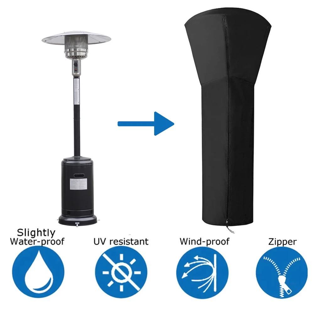 

Чехлы для уличных обогревателей, водонепроницаемая пирамида, стоячая крышка для обогревателя для патио с застежкой-молнией, ткань Оксфорд, защита для мебели для сада