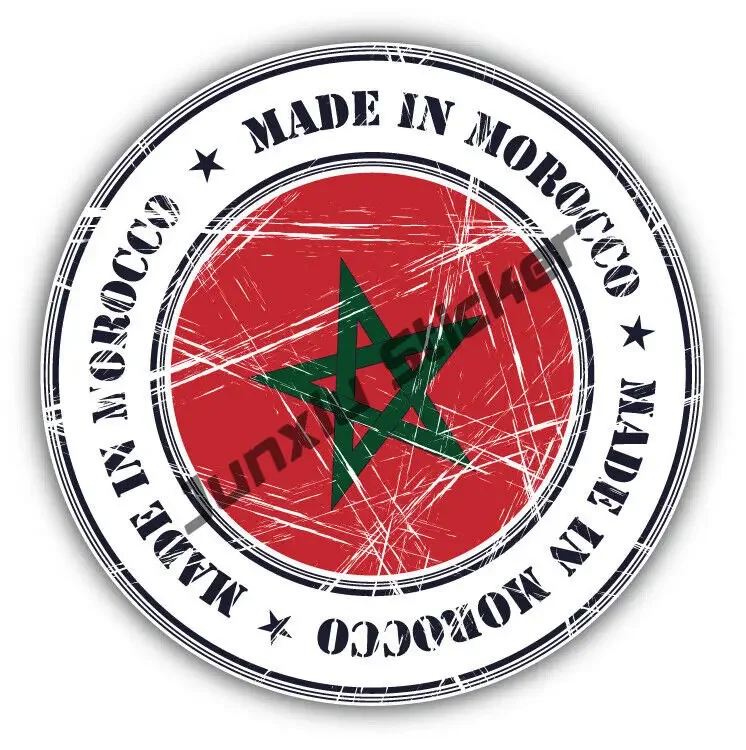 Creative Morocco Stickers Morocco Flag Map PVC Sticker Morocco Coat of Arms Vinyl Car Decals for Motorcycle Helmet Camper Decor