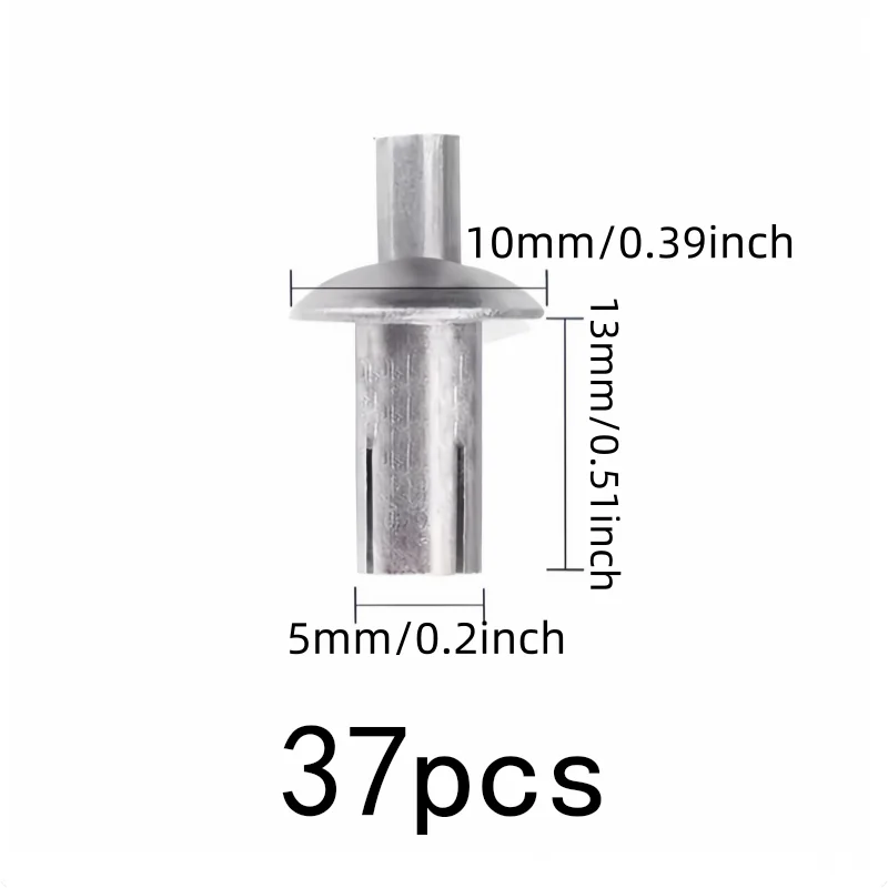 37 pcs 5*13mm Hammer Strike Installation Hammer Drive Rivets, great for Sheet Metal Joining, Rust Resistant Metal