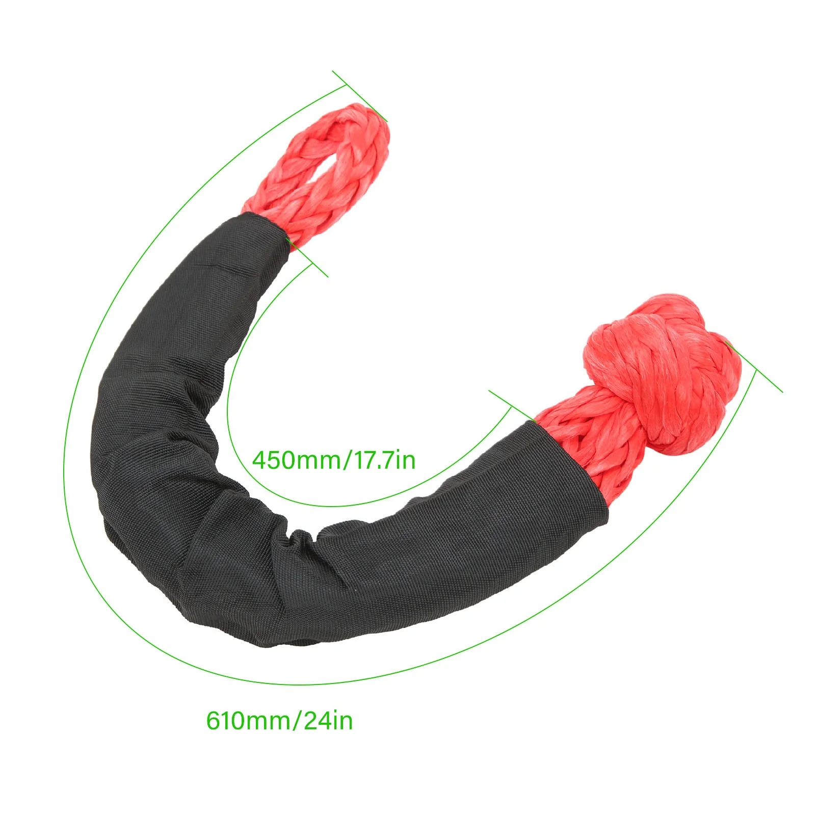 2Pcs Recovery Soft Shackle 35 Tons Breaking Strength Lightweight Rope Shackle for Truck Large SUVs Offroad Vehicle