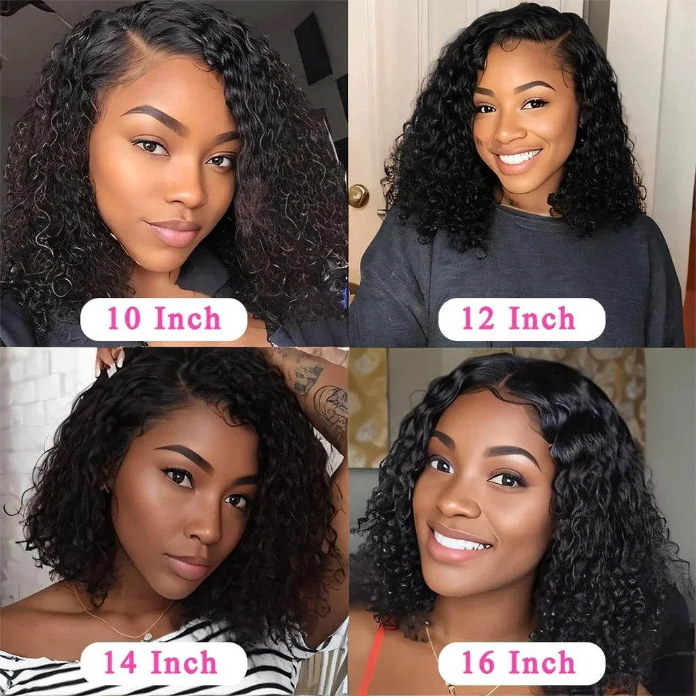 Curly Bob Pre Plucked บราซิลผมมนุษย์ Wigs 13x4 ปิดลูกไม้วิกผมสั้น Bob Kinky Curly ลูกไม้ด้านหน้าด้านหน้ามนุษย์วิกผมลูกไม้