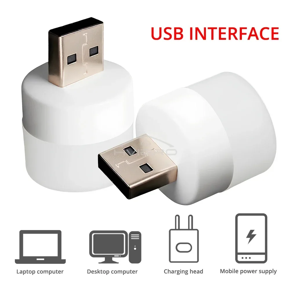 1-20 pièces prise lampe blanc chaud USB LED Super lumineux Protection des yeux ampoule livre lumières ordinateur Mobile puissance charge LED veilleuse
